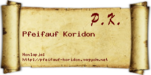 Pfeifauf Koridon névjegykártya